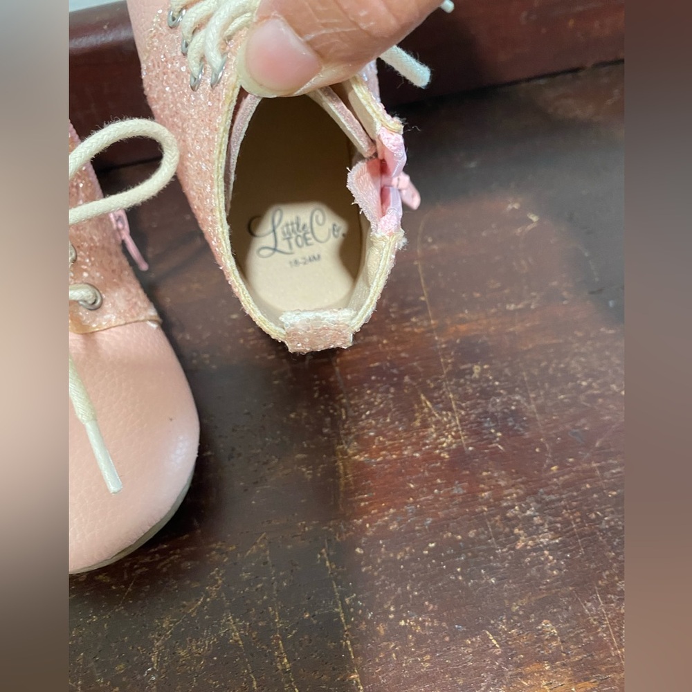 Little Toe Co.Pink Kids Glitter Toddler’s Ankle Booties. - Picture 7 of 9